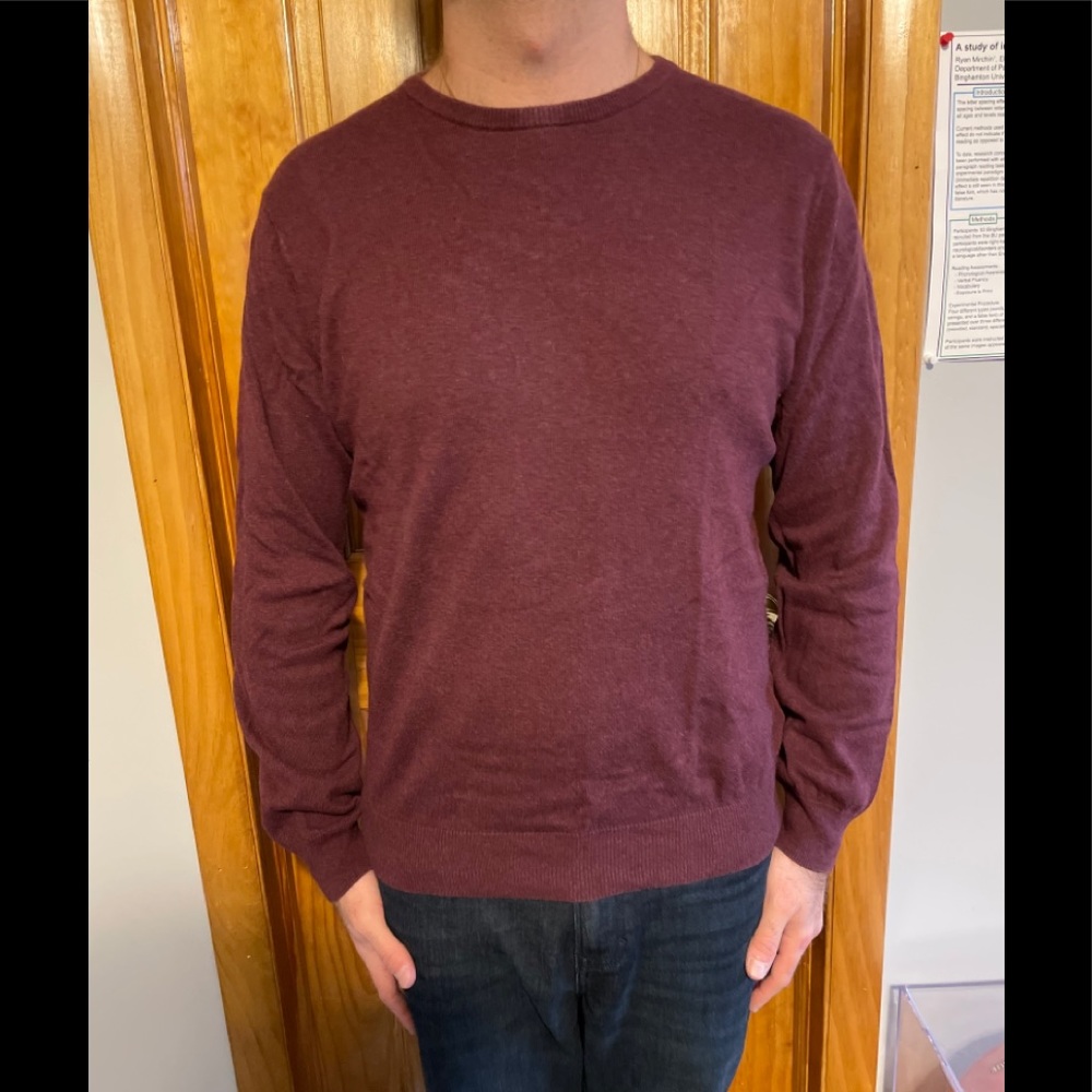 NEW J Crew Maroon Crew Neck Sweater - Picture 2 of 4